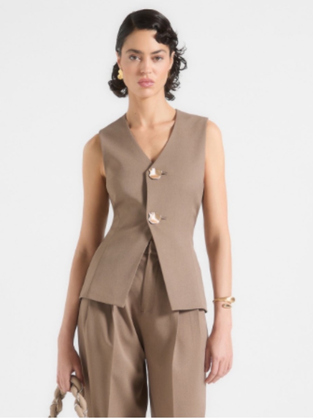 Maniere de voir simone waistcoat Taupe size 8 NWT